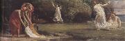 Sir Edward john poynter,bt.,P.R.A Atalanta's Race'and Nausicaa and her Maidens playing at Ball (mk37) oil painting